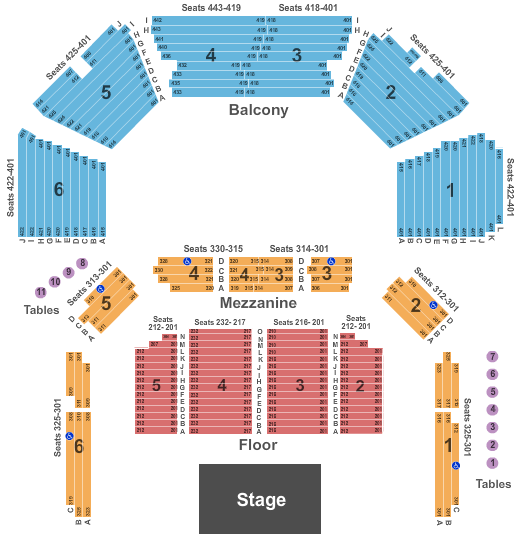 Reserved seating chart for Moody Theater